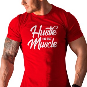 Pánské tričko s potiskem “Hustle for that Muscle”