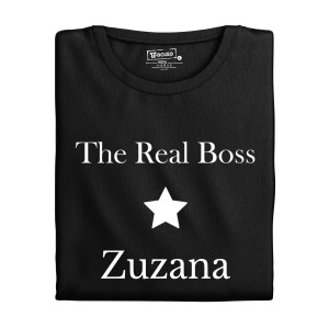 Dámské tričko s potiskem "The Real Boss" se jménem