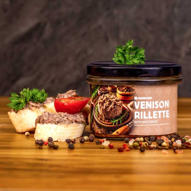 Rillette z jeleního masa s divokým kořením 170 g – Mr.HomeMade
