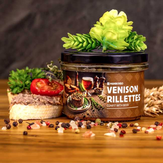 Jelení rilletes konfitovaný s pivem IPA 170g