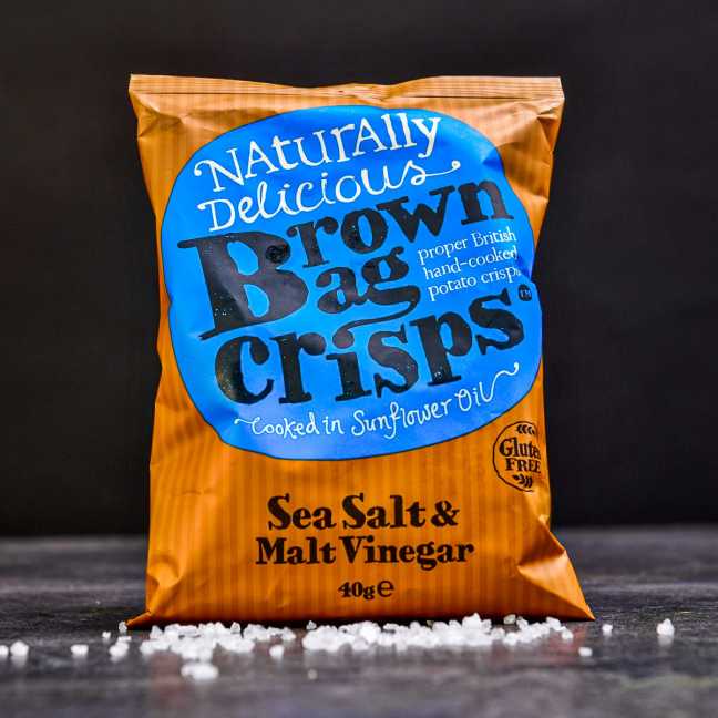 Brambůrky Brown Bag Crisps - mořská sůl a ocet 40 g
