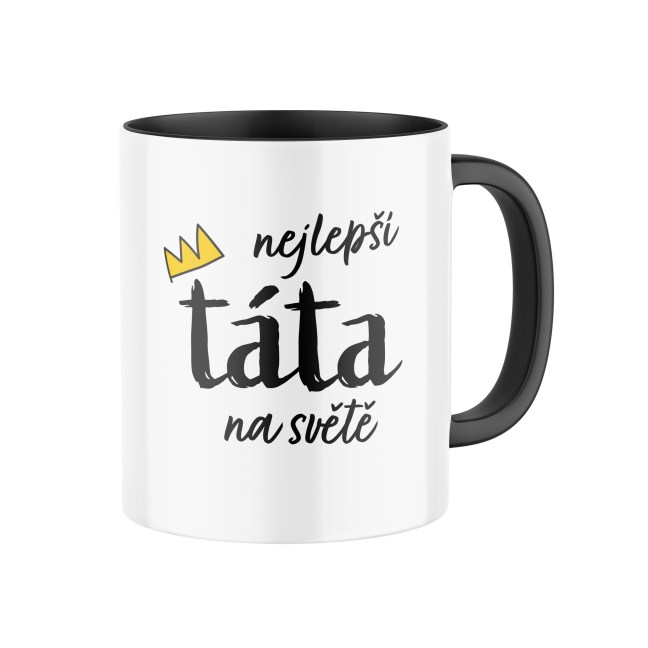 Keramický hrnek s potiskem Nejlepší táta na světě, s korunkou