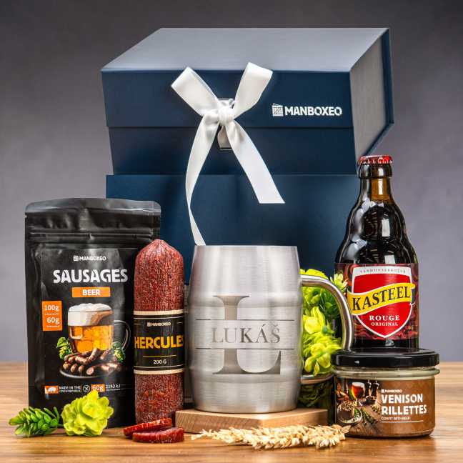 Giftboxeo dárkový box pro muže - Pro pivaře + půllitr s gravírováním