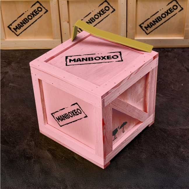 Prázdná Manboxeo bedna s páčidlem růžová – malá