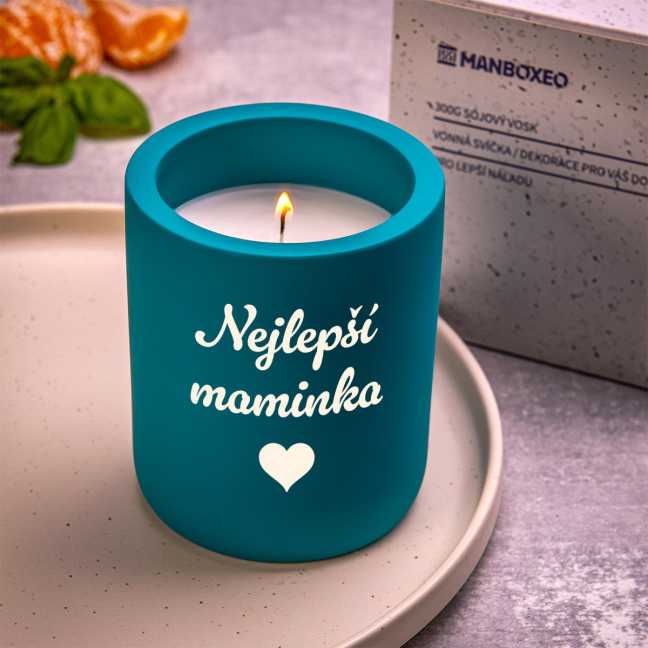 Svíčka v betonu - Limetková bazalka & Mandarínka 300 g