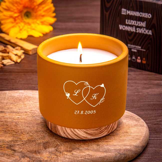 Velká svíčka v keramice - Santalové dřevo & Vanilka 400 g