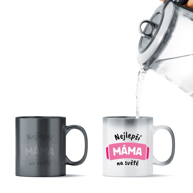 Magický keramický hrnek s potiskem Nejlepší babička na světě, s korunkou