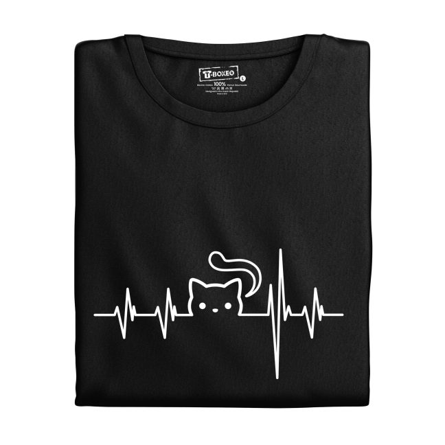 Pánské tričko s potiskem "Srdeční tep Kočka"