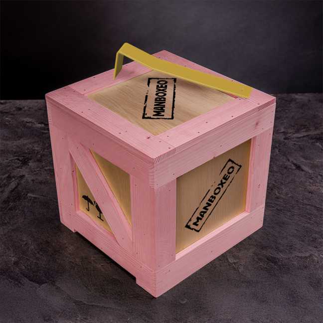 Prázdná Manboxeo bedna s páčidlem růžová – velká