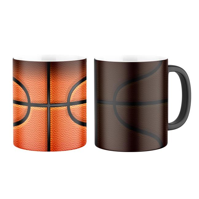 Magický keramický hrnek s potiskem Basketbalový míč - celopotisk