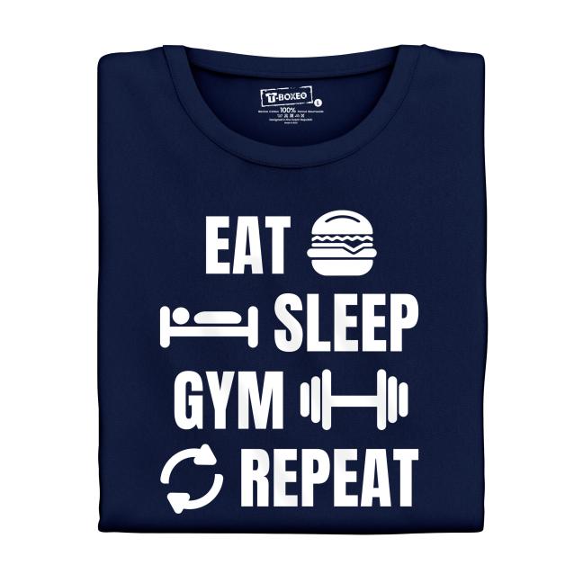 Pánské tričko s potiskem “Eat, Sleep, Gym, Repeat”