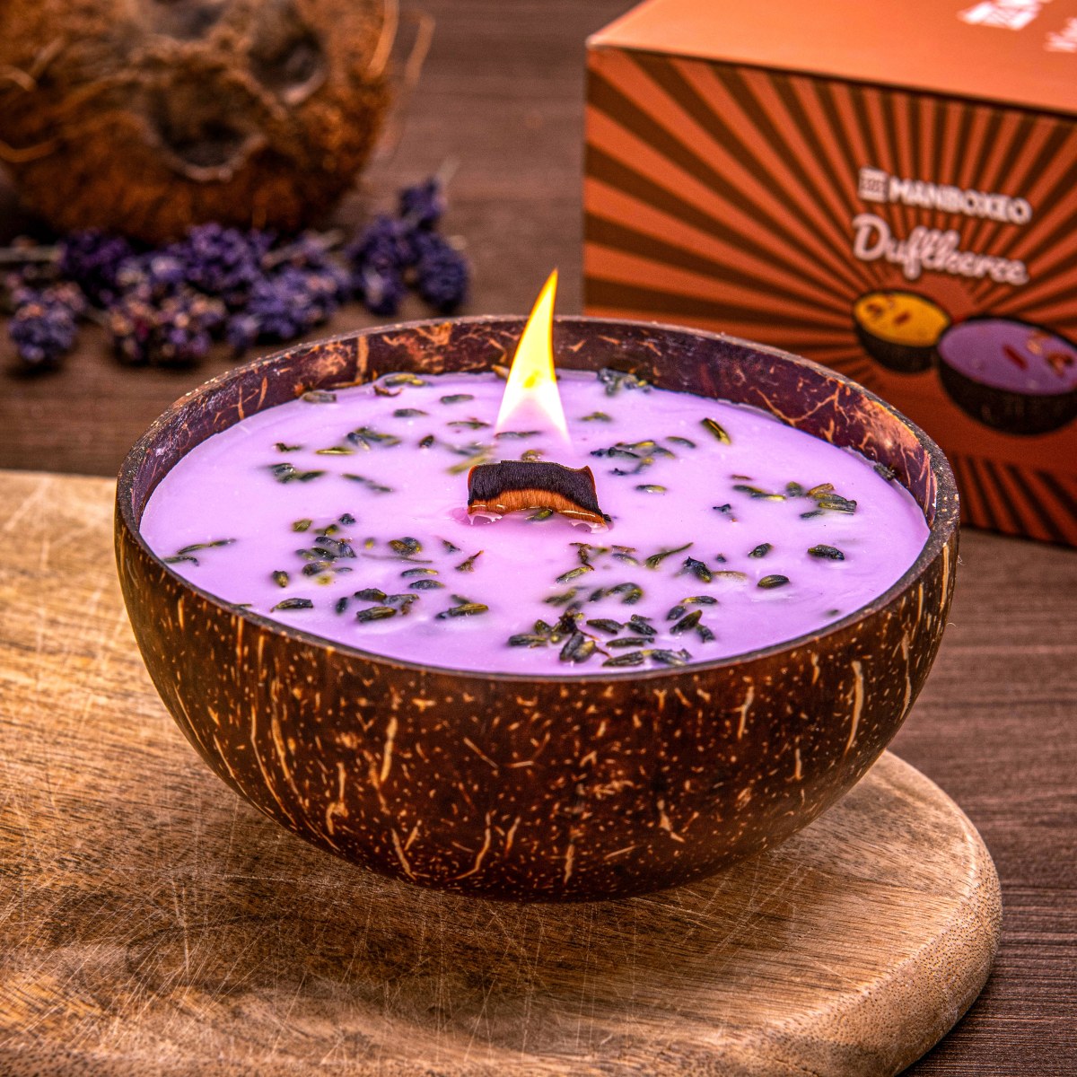 30% SLEVA Svíčka v kokosu -Levandule 300 g | Dárek k narozeninám, výročí svatby, den matek, svátku | Dárek pro ženu, maminku, mámy, ženy, babičku | dá