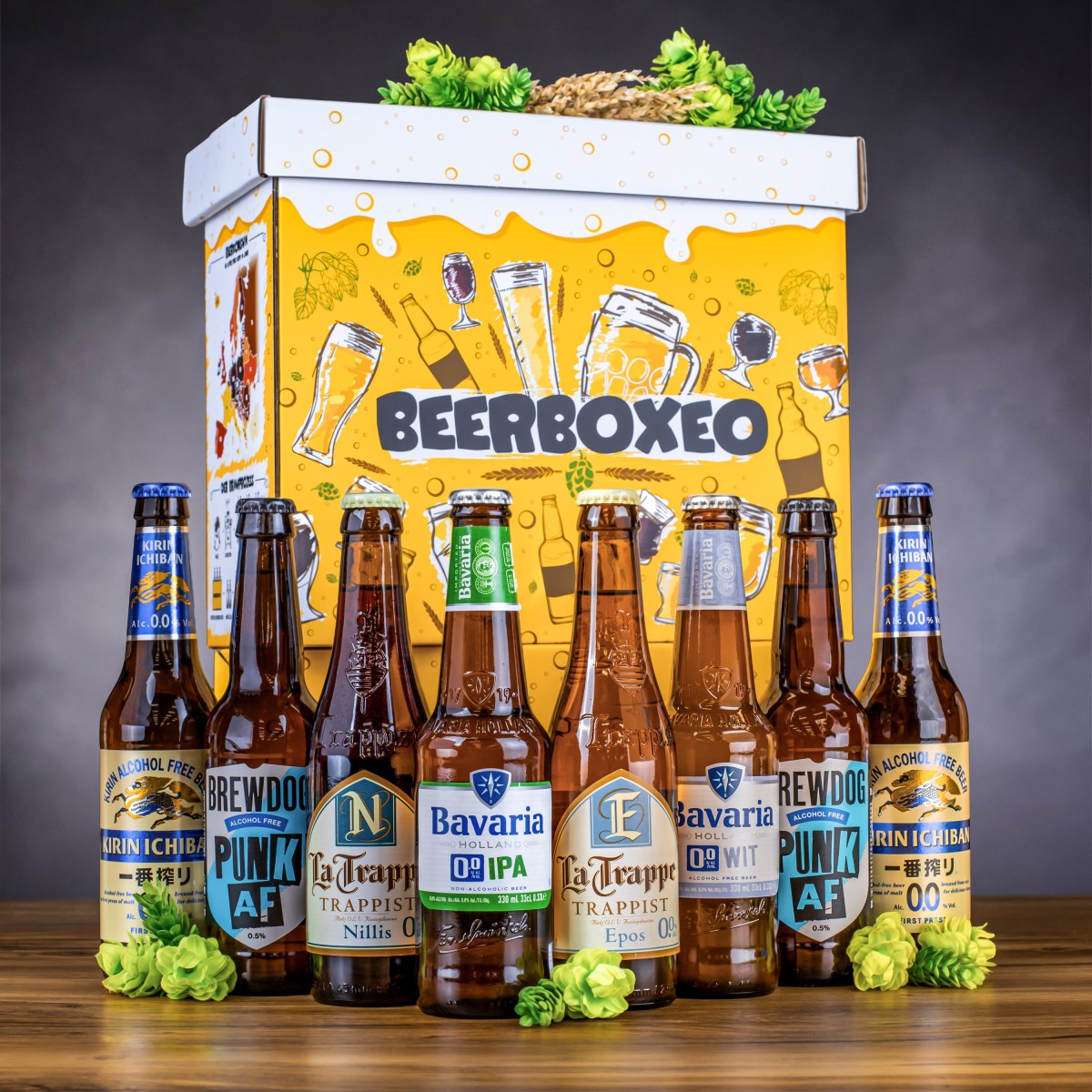 20% SLEVA Beerboxeo dárkové balení – plné NEALKO pivních speciálů | Dárek pro muže, pivaře, milovníky piva, tátu, dědu | vtipný pivní dárek k narozeni