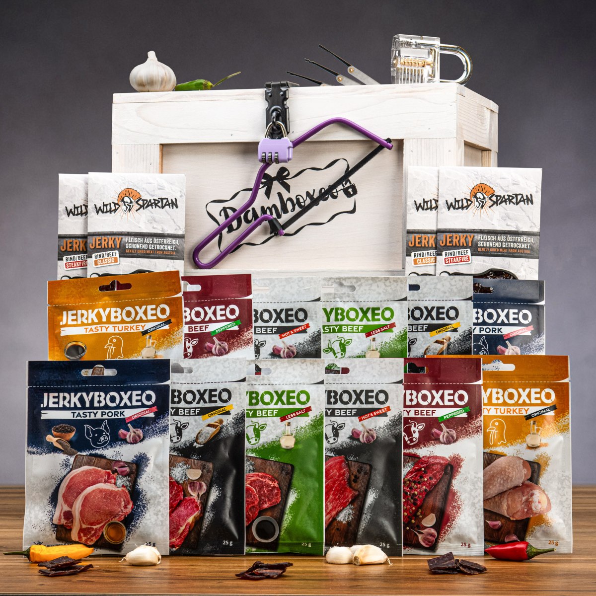 Truhla se sušeným masem Jerky XXL