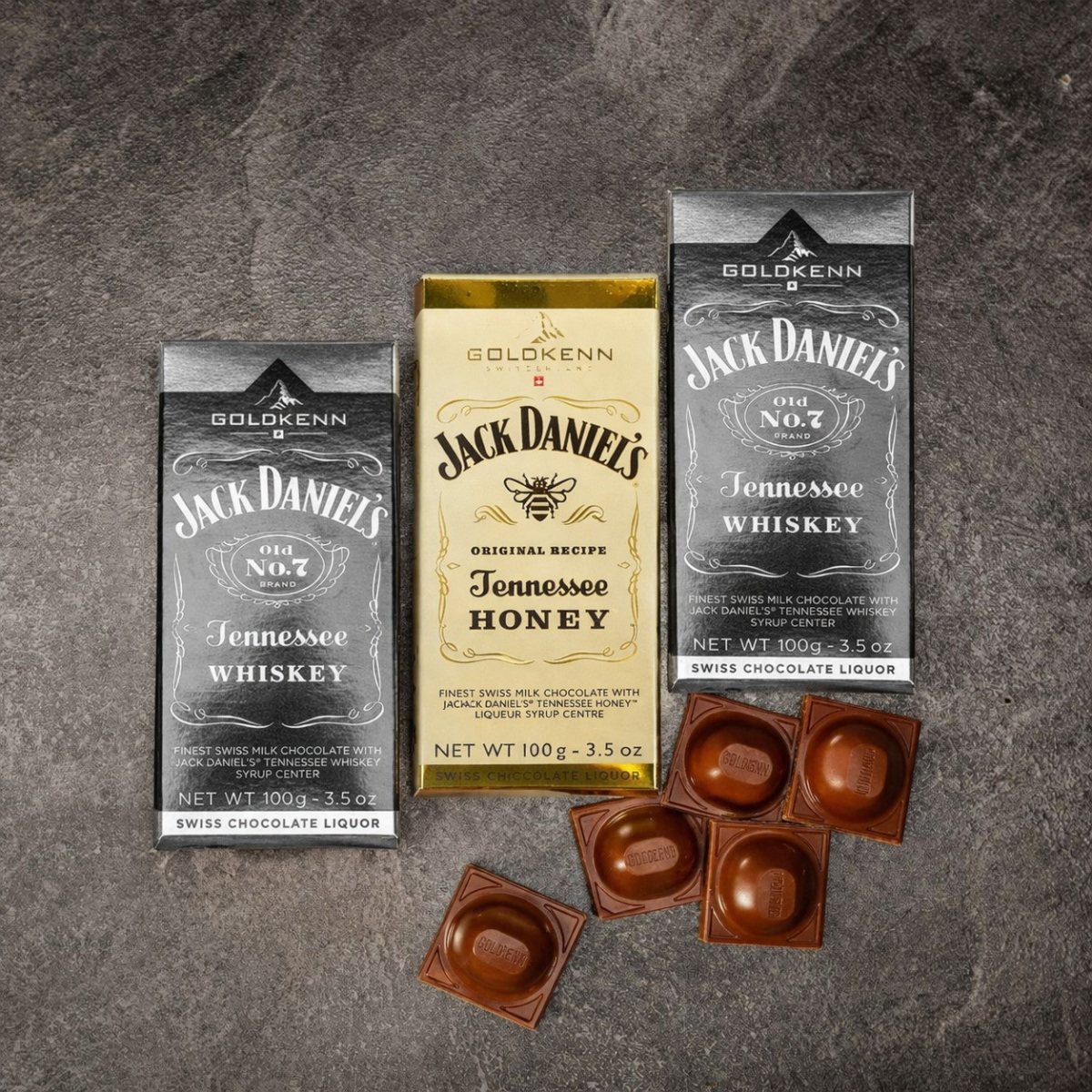 Výhodný set tří luxusních čokolád s alkoholem