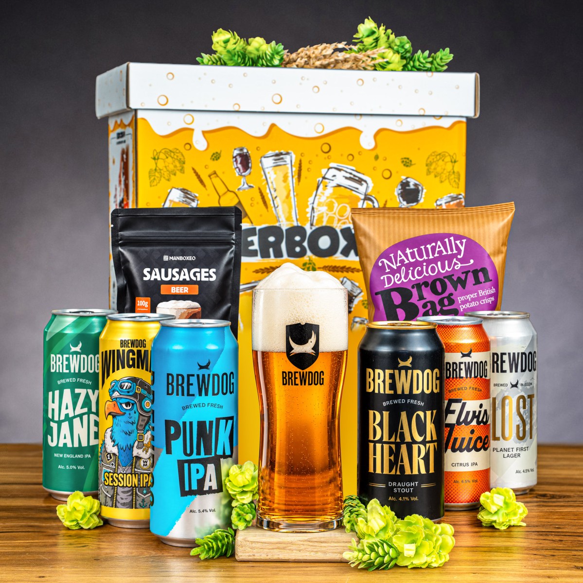 Beerboxeo Exclusive pivovar Brewdog | Dárek pro muže, pivaře, milovníky piva, tátu, dědu | vtipný pivní dárek k narozeninám, vánocům | vánoční dárek p