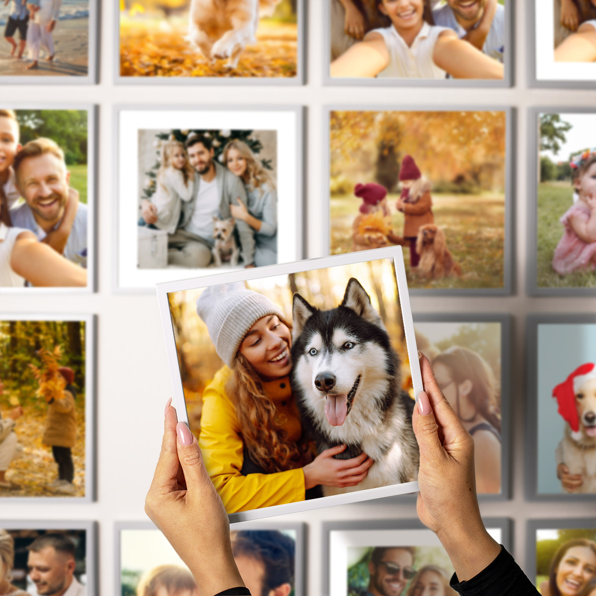 50% SLEVA Samolepící Fotorámeček na zeď + fotka - bílý | Bez vrtání | Samolepící fotorámeček na zeď, dárek k valentýnu s fotkou, dárky z fotek, bez vr