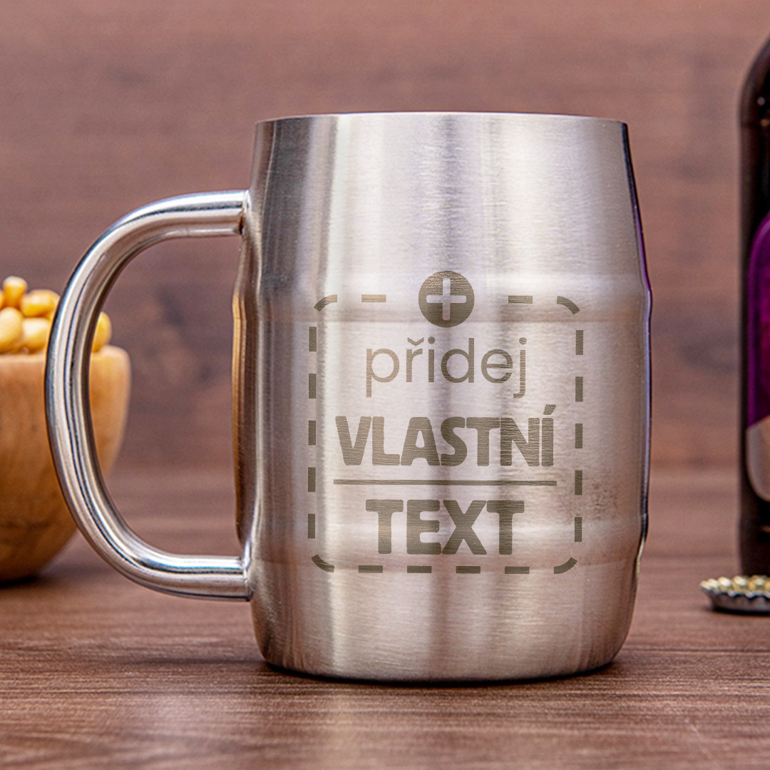 2+1 ZDARMA Luxusní "půllitr" s vygravírovaným vlastním textem - nerezový, chladicí | Dárek pro muže | tátu | přítele | dědu | kamaráda | manžela | otc