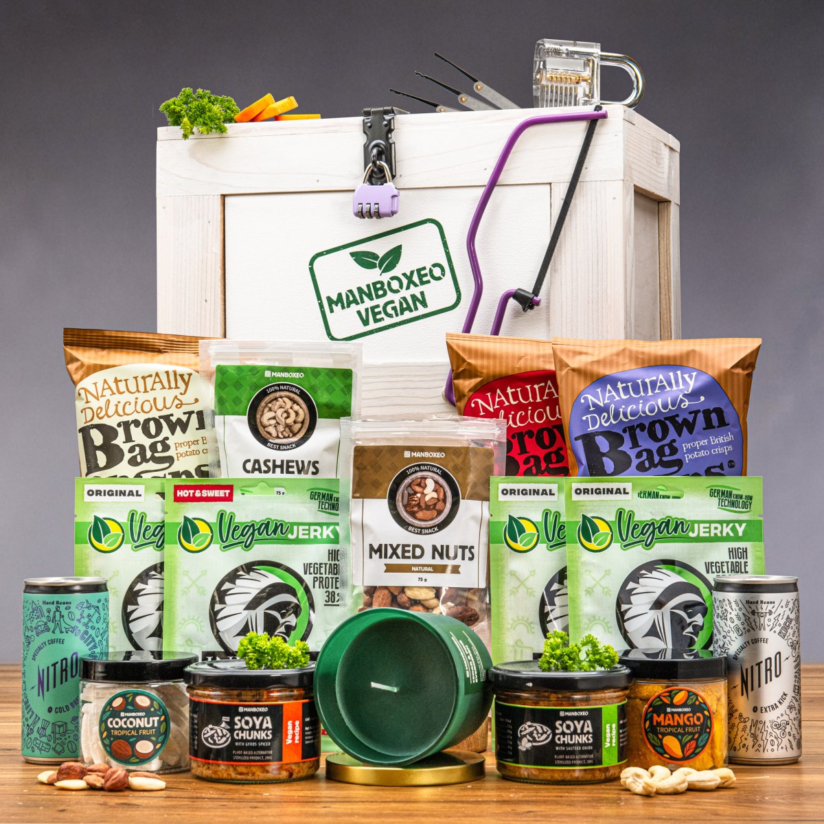 Dárková Truhla pro veganku | Dárek pro ženu, maminku, kamarádku, přítelkyni, babičku | Dárek k narozeninám, výročí, vánocům | Dárek pro ženu k vánocům
