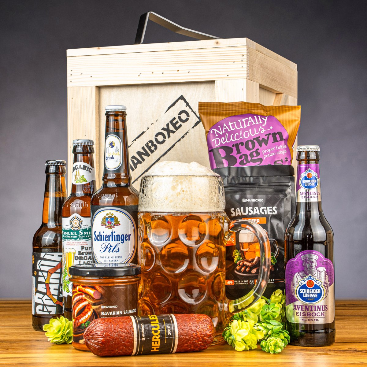 Manboxeo Bedna pro pivaře Oktoberfest limitovaná edice | Dárková bedna s páčidlem | Dárek pro muže, tátu, otce, tatínka, přítele, dědu | Dárky pro muž