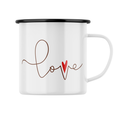 Levně Plechový hrnek s potiskem Love