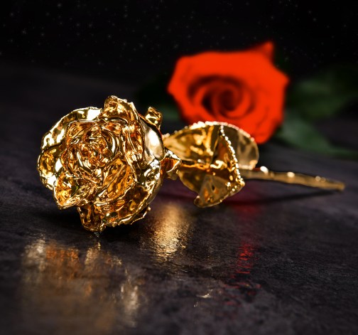 Levně Zlatá růže v dárkové krabičce