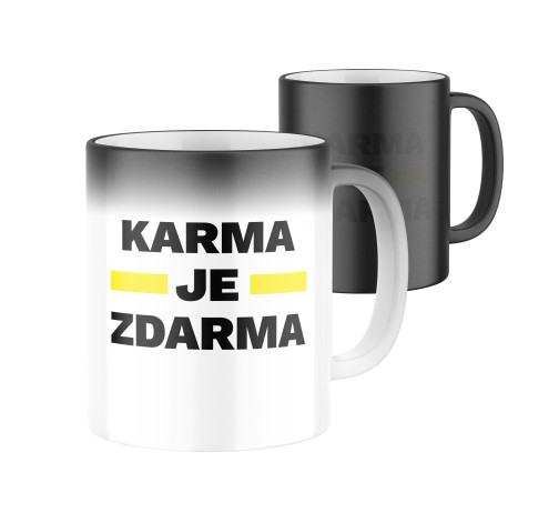 Manboxeo Magický keramický hrnek s potiskem Karma je zdarma 325 ml