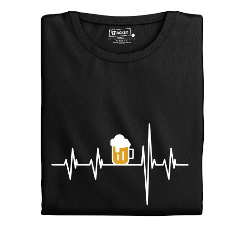 Levně Pánské tričko s potiskem "Srdeční tep Pivo"