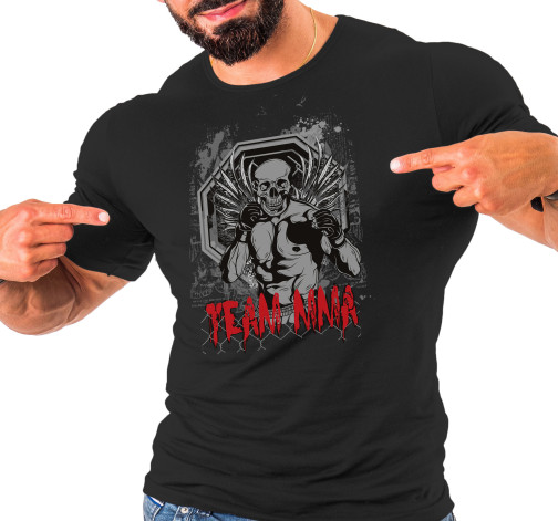 Levně Pánské tričko s potiskem “Team MMA, svalnatý lebkoun”
