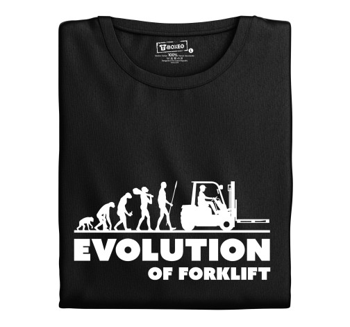 Levně Pánské tričko s potiskem "Evolution of Forklift"