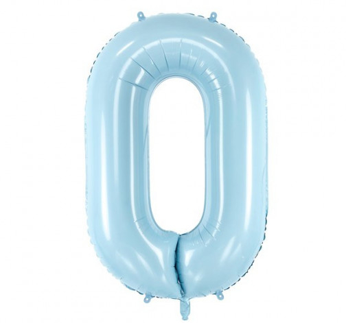 Levně Modrý fóliový balónek ve tvaru číslice ''0''