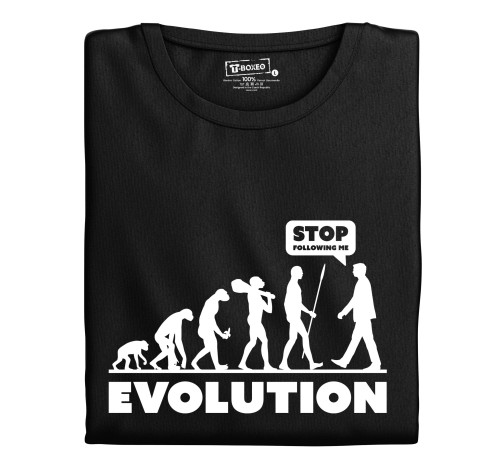 Levně Dámské tričko s potiskem "Evolution - Stop following me"