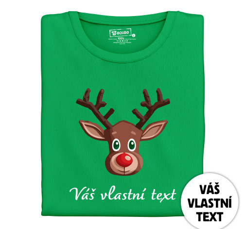 Levně Pánské tričko s potiskem "Vánoční sobík - hnědý" s vlastním textem