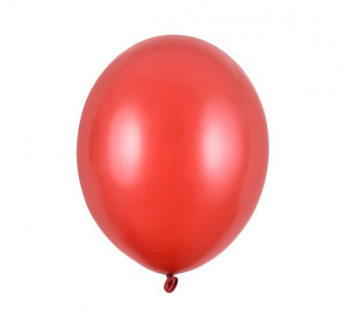 Levně Nafukovací metalické balónky z latexu - červené 50 ks