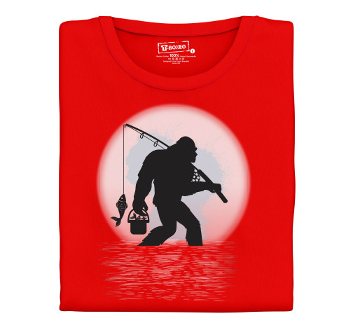 Levně Pánské tričko s potiskem “Yeti na rybách”