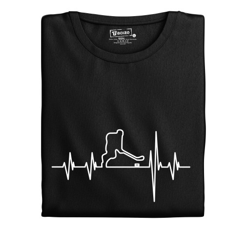 Levně Pánské tričko s potiskem "Srdeční tep Hokej"
