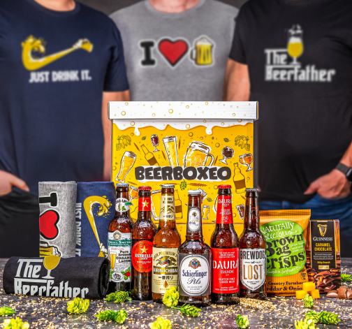 Levně Beerboxeo dárkové balení - Plné prémiových ležáků s pivním Tričkem