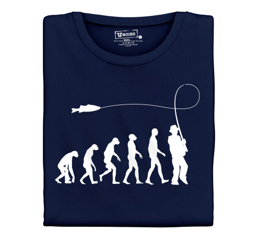 Levně Pánské tričko s potiskem “Evoluce rybáře”