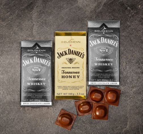 Set tří luxusních čokolád s alkoholem