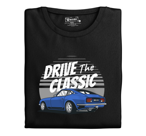 Levně Pánské tričko s potiskem “Ride the Classic, modrá korveta"