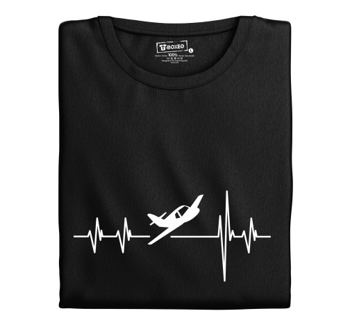 Levně Pánské tričko s potiskem "Srdeční tep Sportovní letadlo"