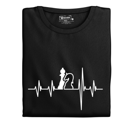 Levně Dámské tričko s potiskem "Srdeční tep Šachy"