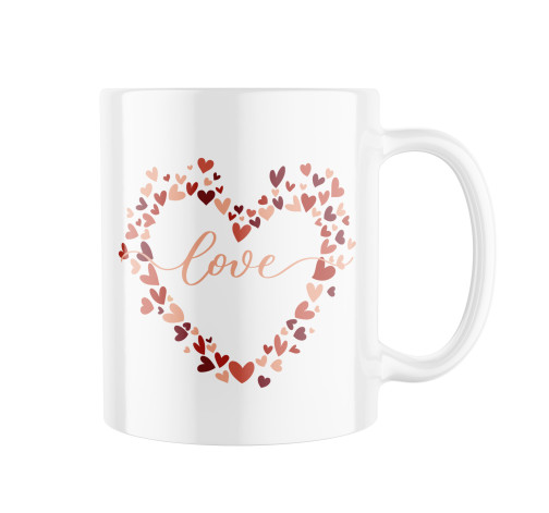 Levně Keramický hrnek s potiskem Love in heart