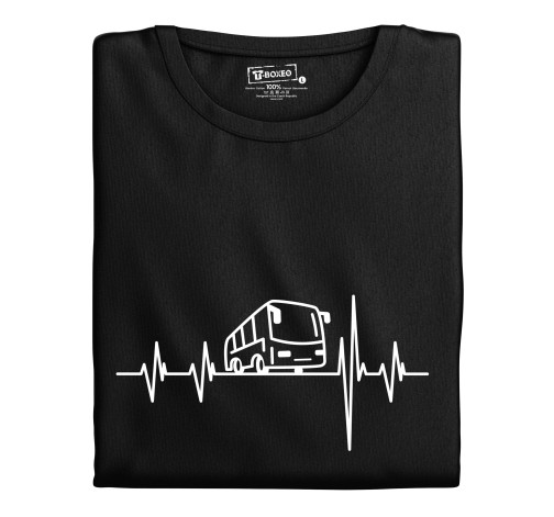 Levně Pánské tričko s potiskem "Srdeční tep Autobus"