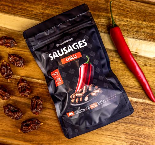 Levně Uzené klobásky s jemně pálivou příchutí CHILLI 60g