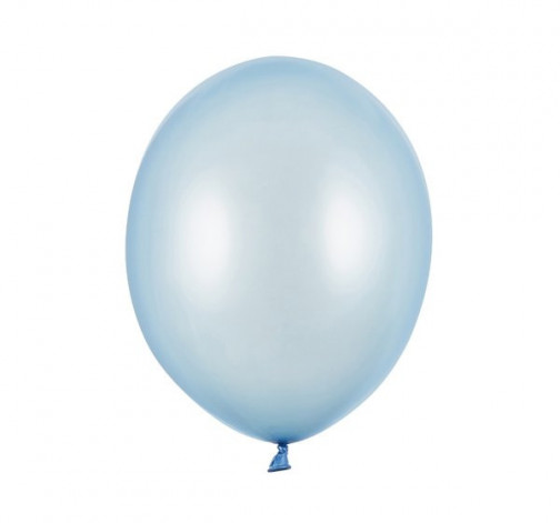 Nafukovací metalické balónky z latexu - baby modré 10 ks