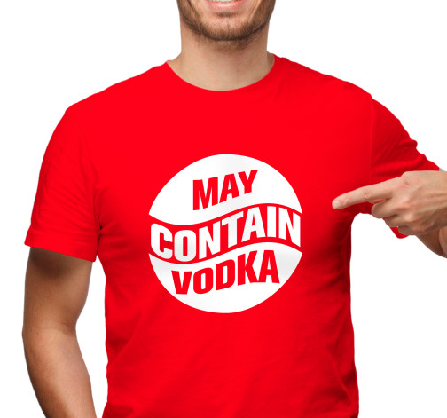 Manboxeo Pánské tričko s potiskem “May Contain Vodka