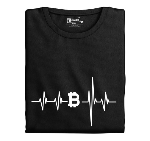 Levně Dámské tričko s potiskem "Srdeční tep Bitcoin"