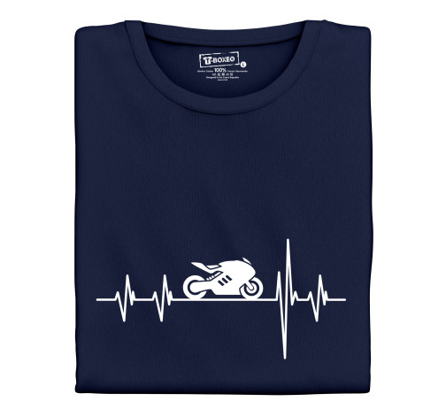 Levně Pánské tričko s potiskem "Srdeční tep Silniční motorka"