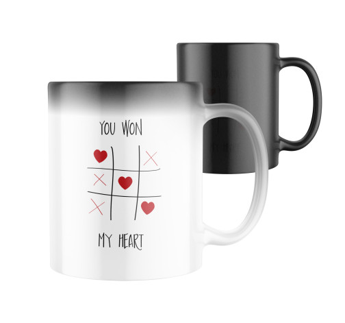 Levně Magický keramický hrnek s potiskem You won my heart